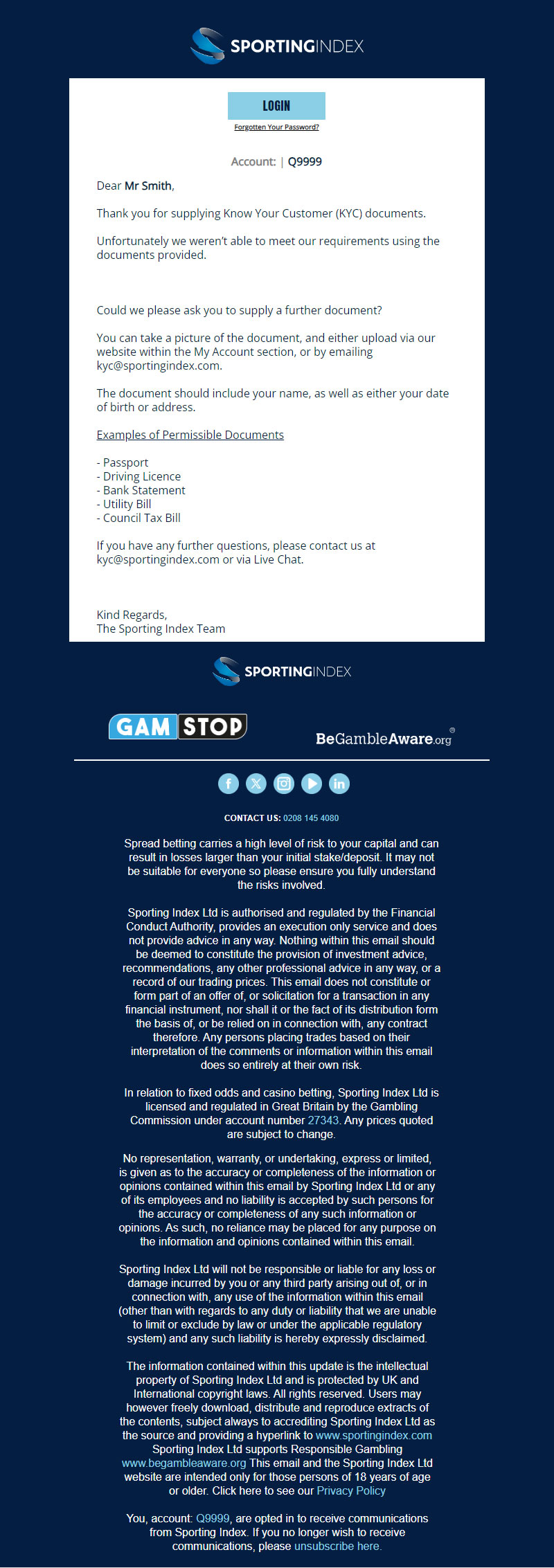 Kycdocumentsrejected